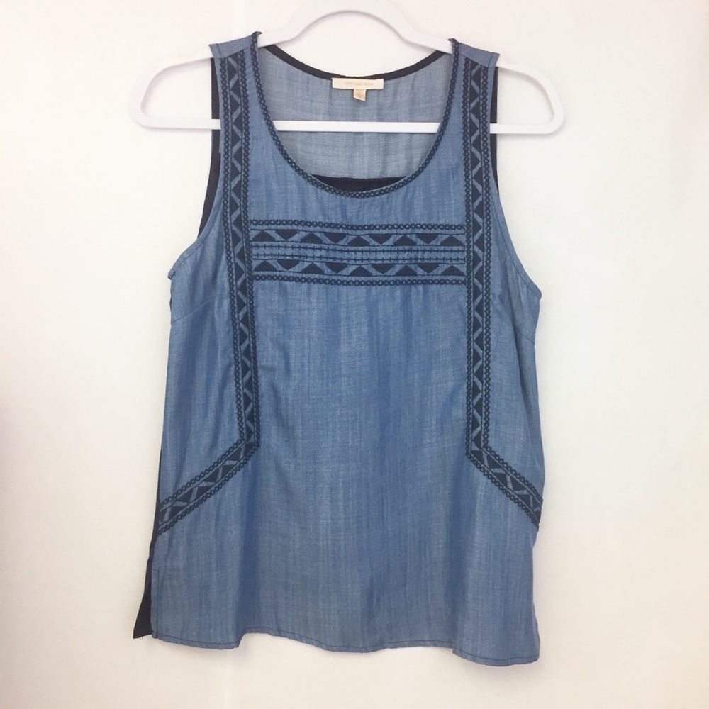 Anthropologie | Skies are Blue Embroidered Tank